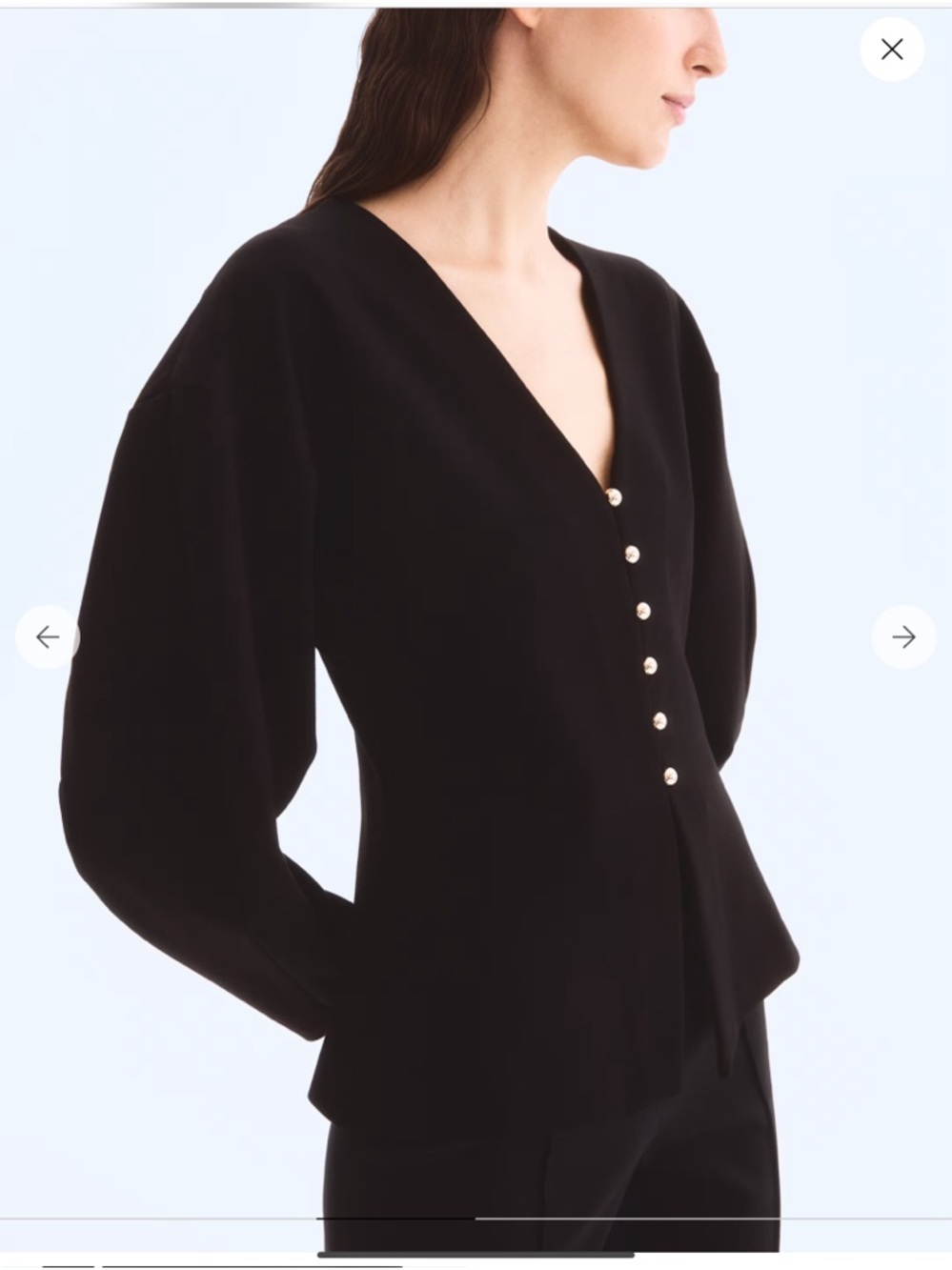 Sold out H&M  V-Neck Button Detail Long Sleeve Top